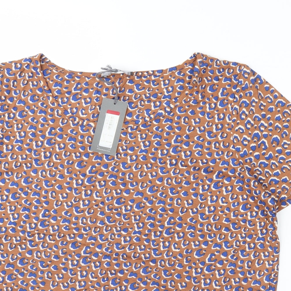 Principles Womens Brown Animal Print  Basic T-Shirt Size 16