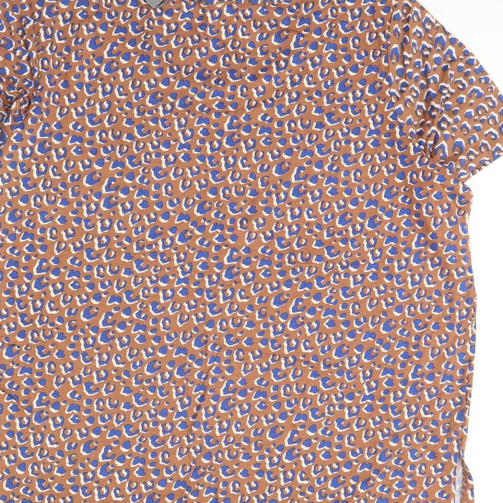 Principles Womens Brown Animal Print  Basic T-Shirt Size 16
