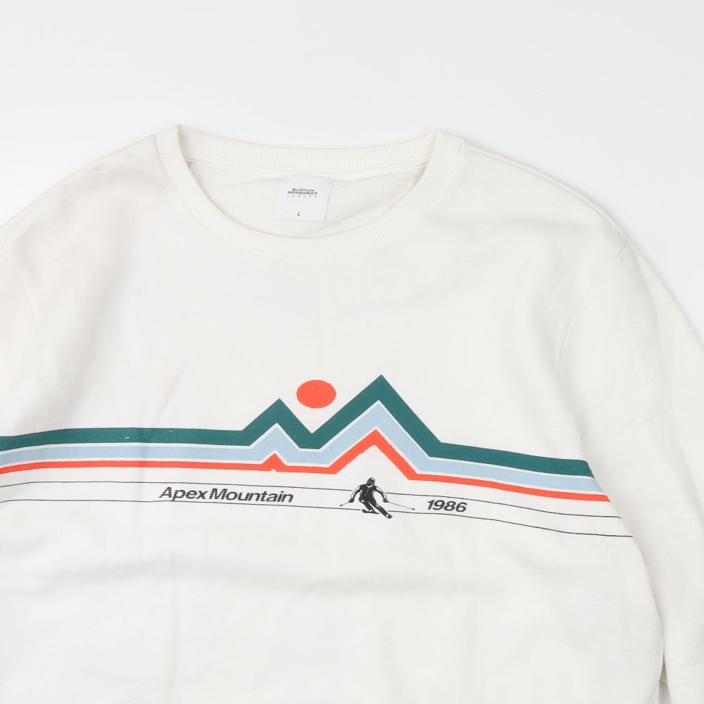 Burton Mens White   Pullover Jumper Size L