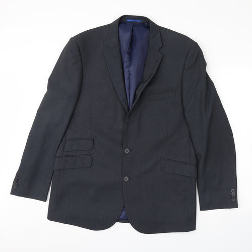 Preworn Mens Grey  Rayon Jacket Blazer Size 42  - Shoulder Pads