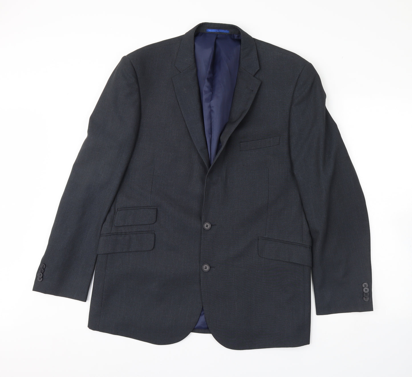 Preworn Mens Grey  Rayon Jacket Blazer Size 42  - Shoulder Pads