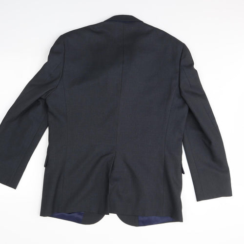 Preworn Mens Grey  Rayon Jacket Blazer Size 42  - Shoulder Pads