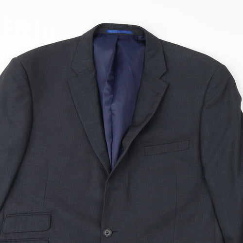 Preworn Mens Grey  Rayon Jacket Blazer Size 42  - Shoulder Pads