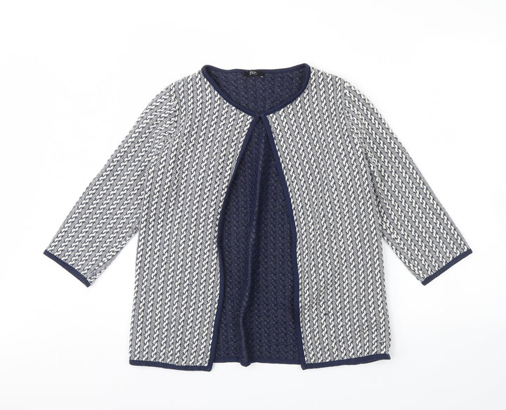 F&F Womens Blue Herringbone Jacket Size 8