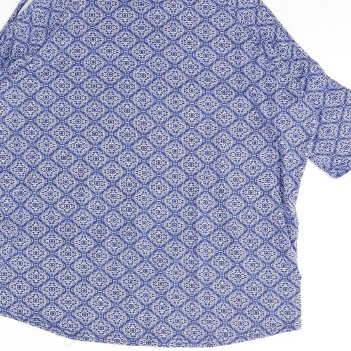 New Look Womens Blue Geometric  Basic Blouse Size 8