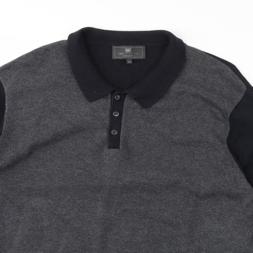 M&S Mens Black   Pullover Jumper Size XL