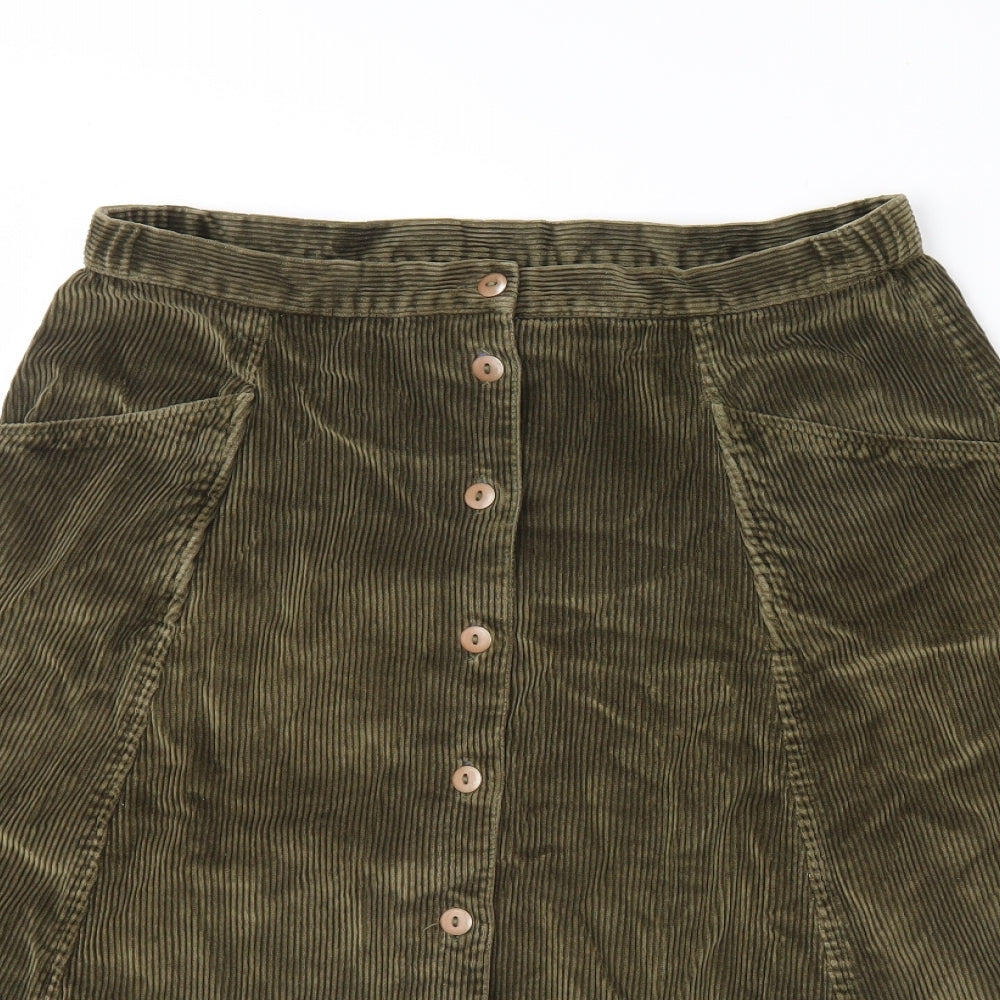 Country collection Womens Green  Corduroy Flare Skirt Size 14