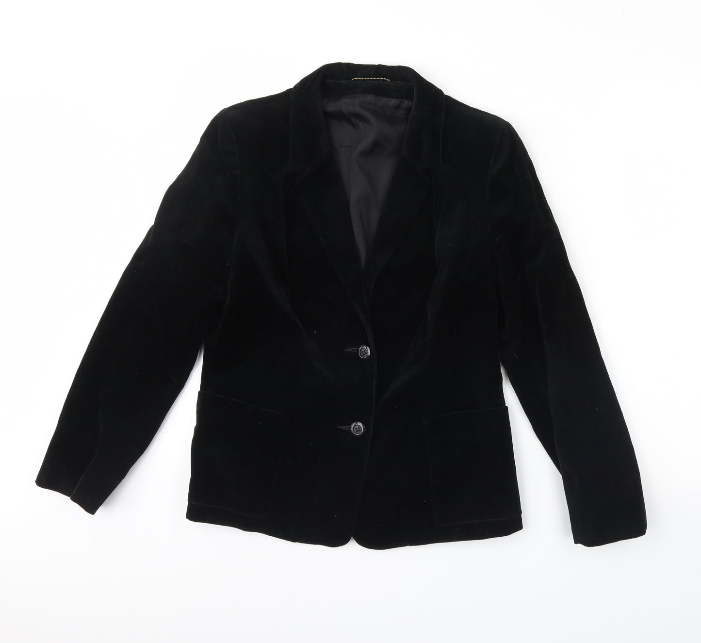 MISS LYNNE Womens Black  Velour Jacket Blazer Size M