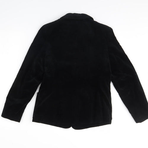 MISS LYNNE Womens Black  Velour Jacket Blazer Size M