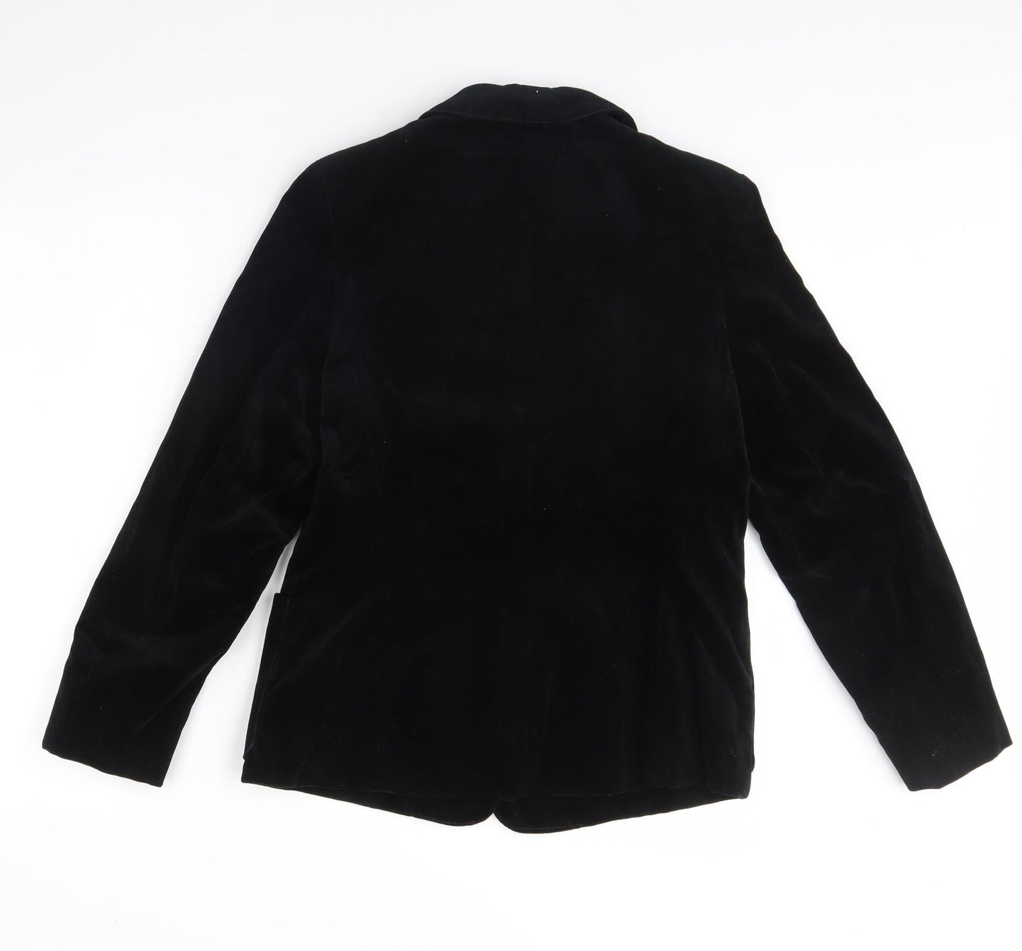 MISS LYNNE Womens Black  Velour Jacket Blazer Size M
