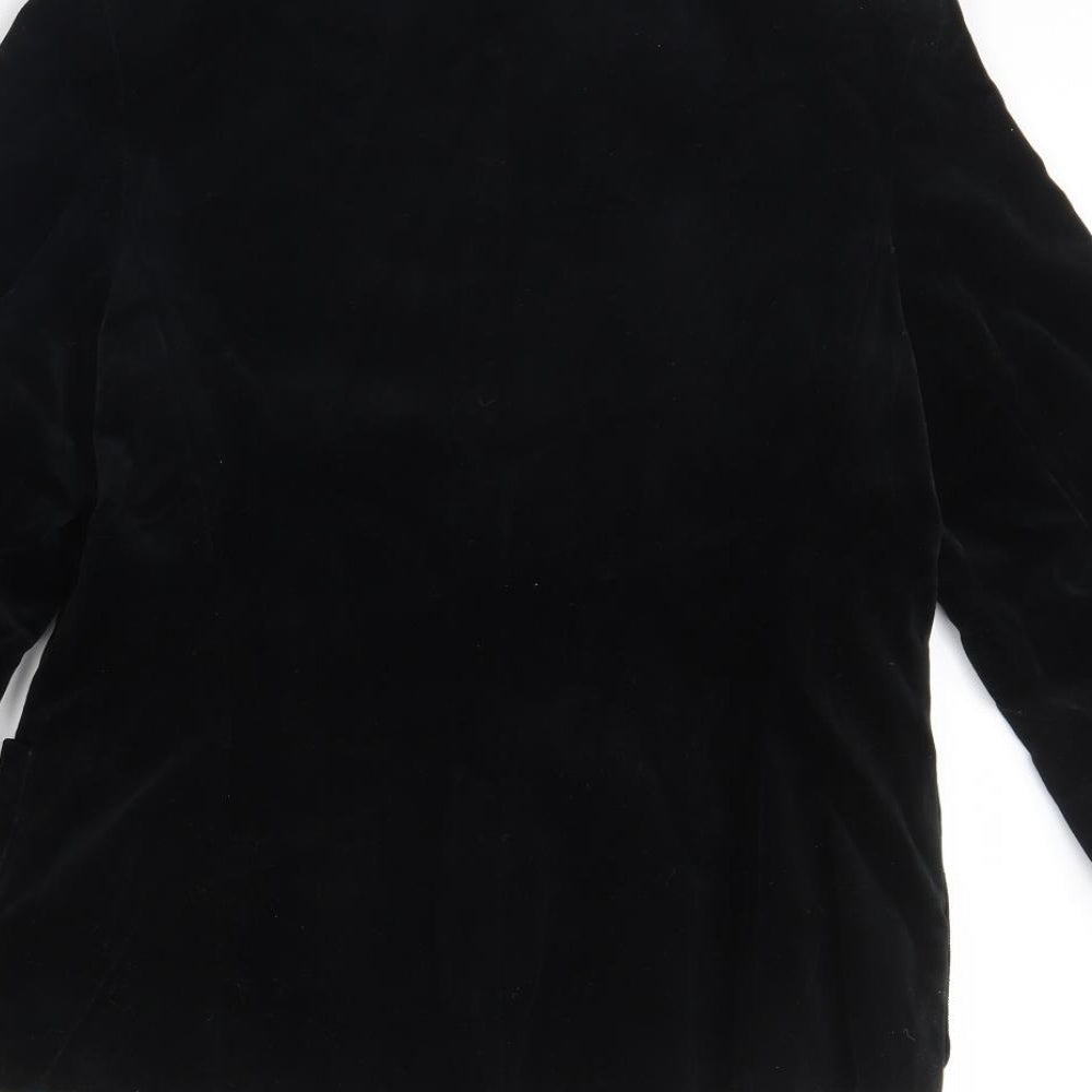 MISS LYNNE Womens Black  Velour Jacket Blazer Size M