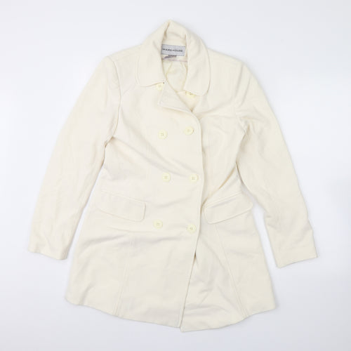 Warehouse Womens Ivory   Overcoat Coat Size 10