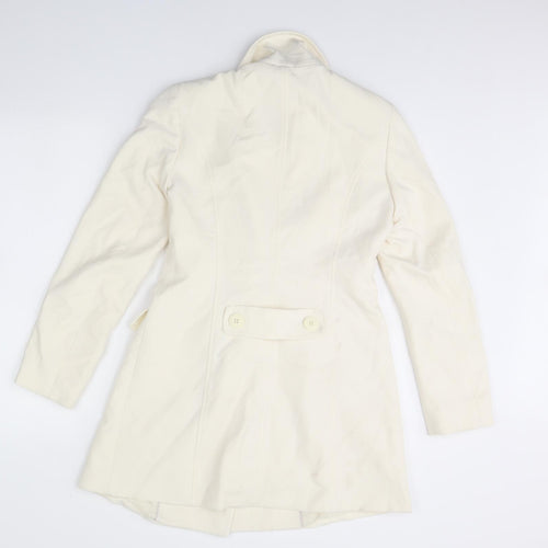 Warehouse Womens Ivory   Overcoat Coat Size 10