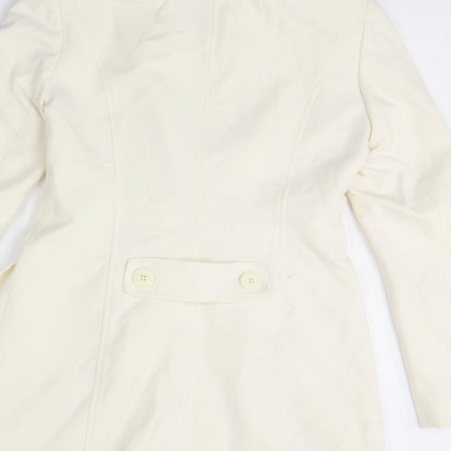 Warehouse Womens Ivory   Overcoat Coat Size 10