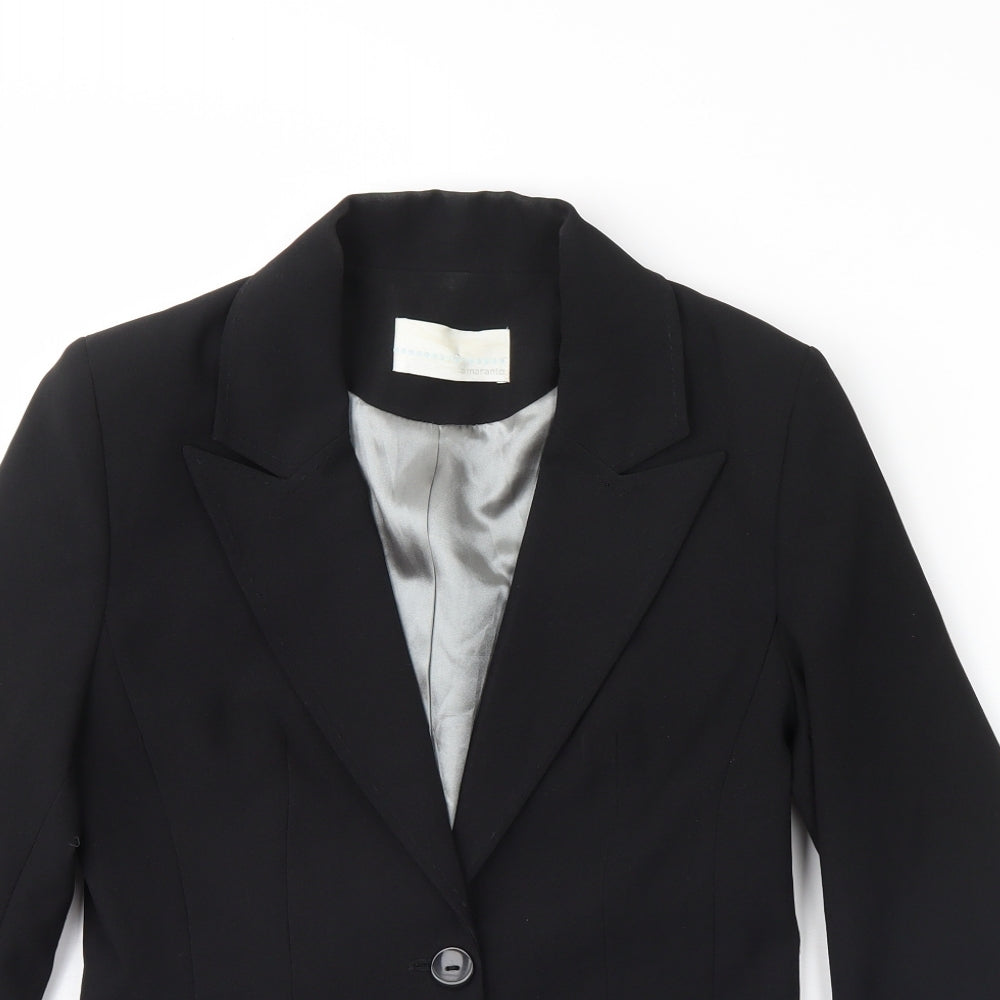 AMARANTO Womens Black   Jacket Blazer Size 8  - Shoulder Pads