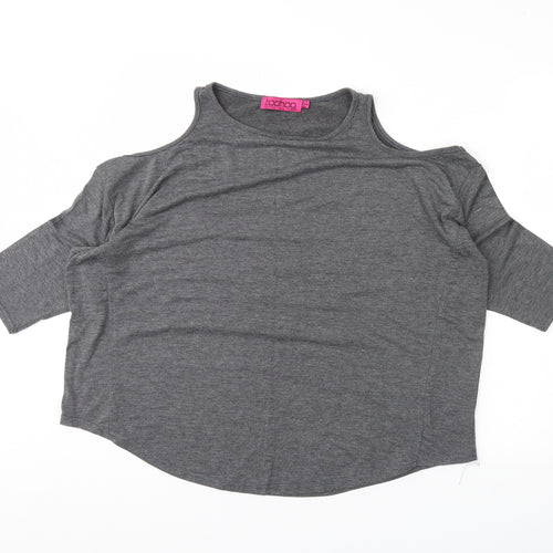 Boohoo Womens Grey   Basic Blouse Size 10