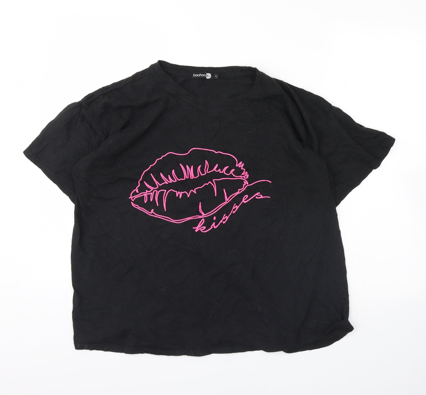 Boohoo Womens Black   Basic T-Shirt Size L