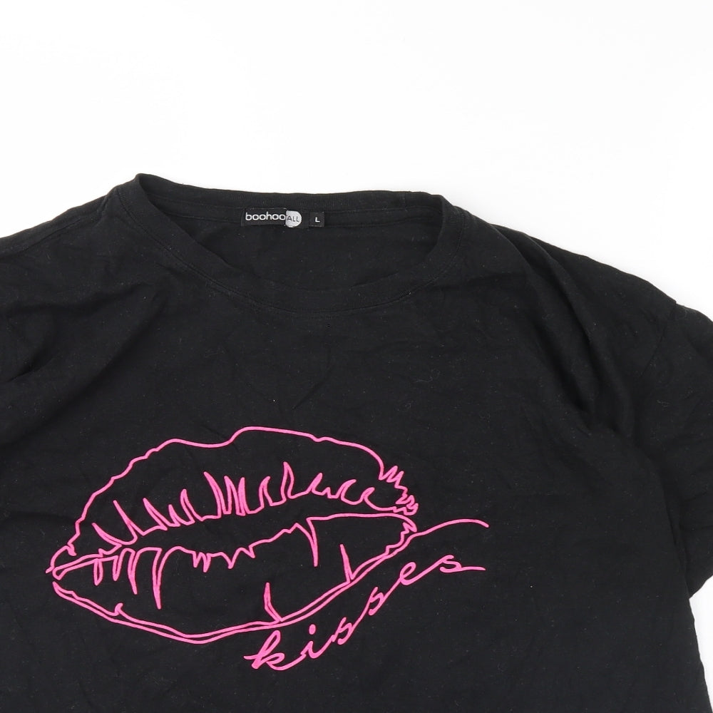 Boohoo Womens Black   Basic T-Shirt Size L