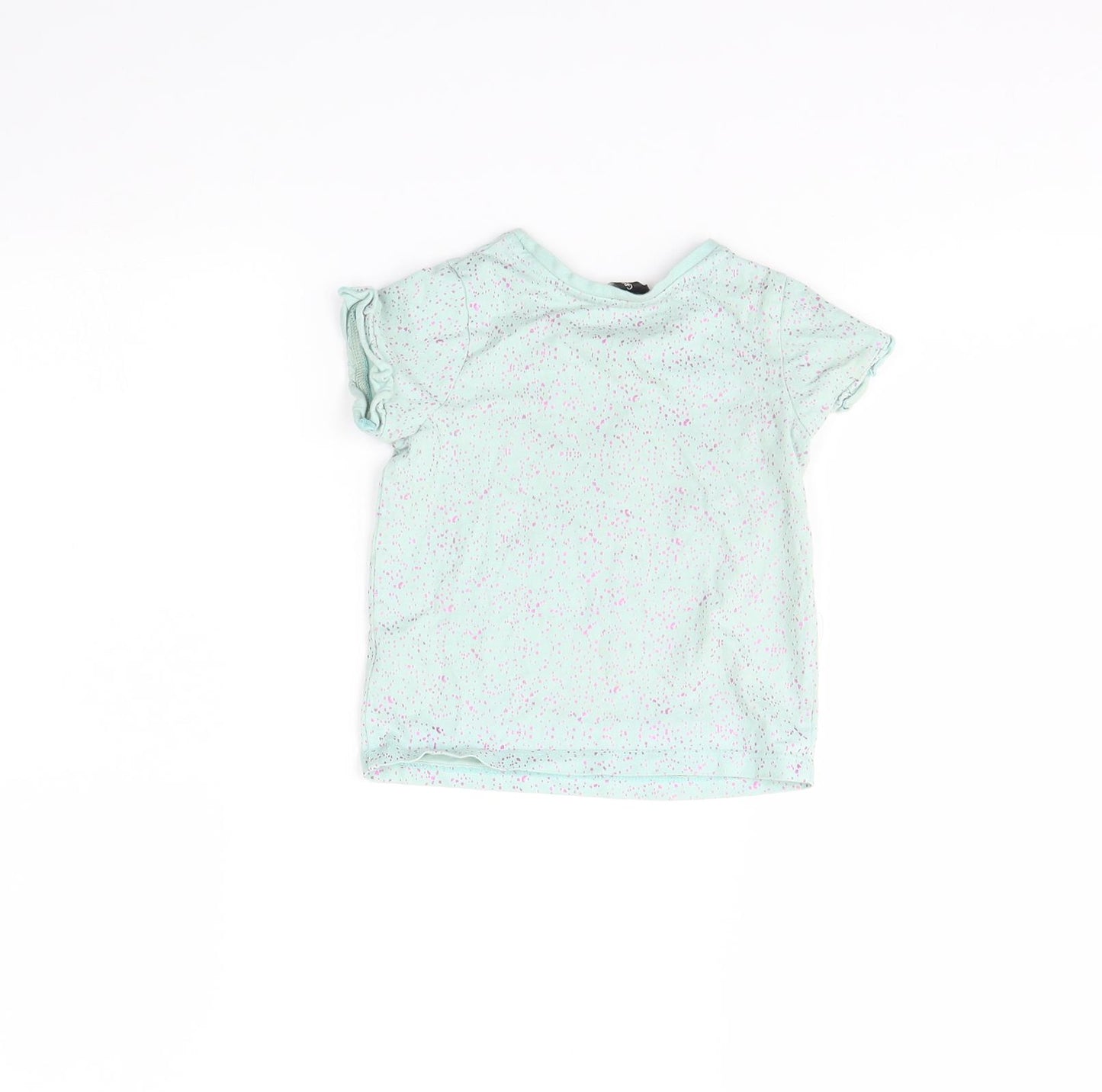 George Baby Green Polka Dot  Basic T-Shirt Size 18-24 Months  - dinosaur