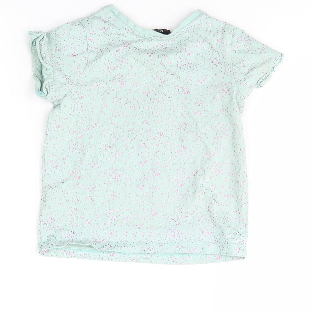 George Baby Green Polka Dot  Basic T-Shirt Size 18-24 Months  - dinosaur