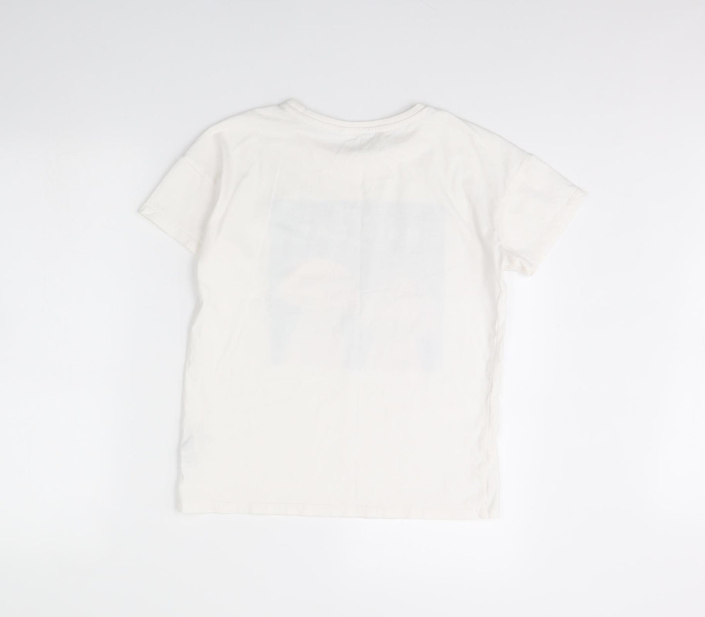 m&s Girls White   Basic T-Shirt Size 13 Years  - Poodle