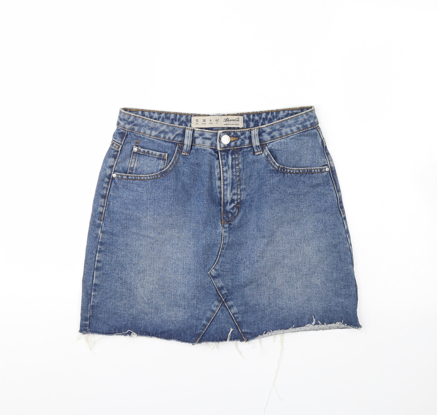 Denim & Co. Womens Blue  Denim Mini Skirt Size 10