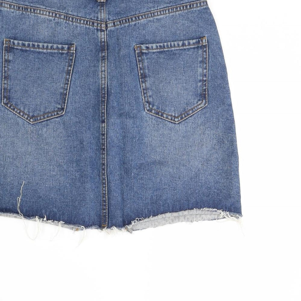 Denim & Co. Womens Blue  Denim Mini Skirt Size 10