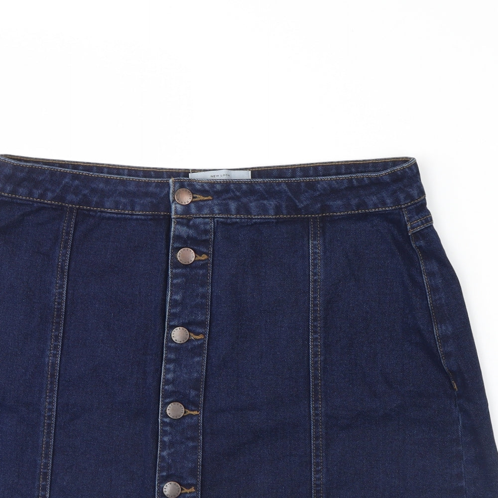 New Look Womens Blue  Denim Mini Skirt Size 14