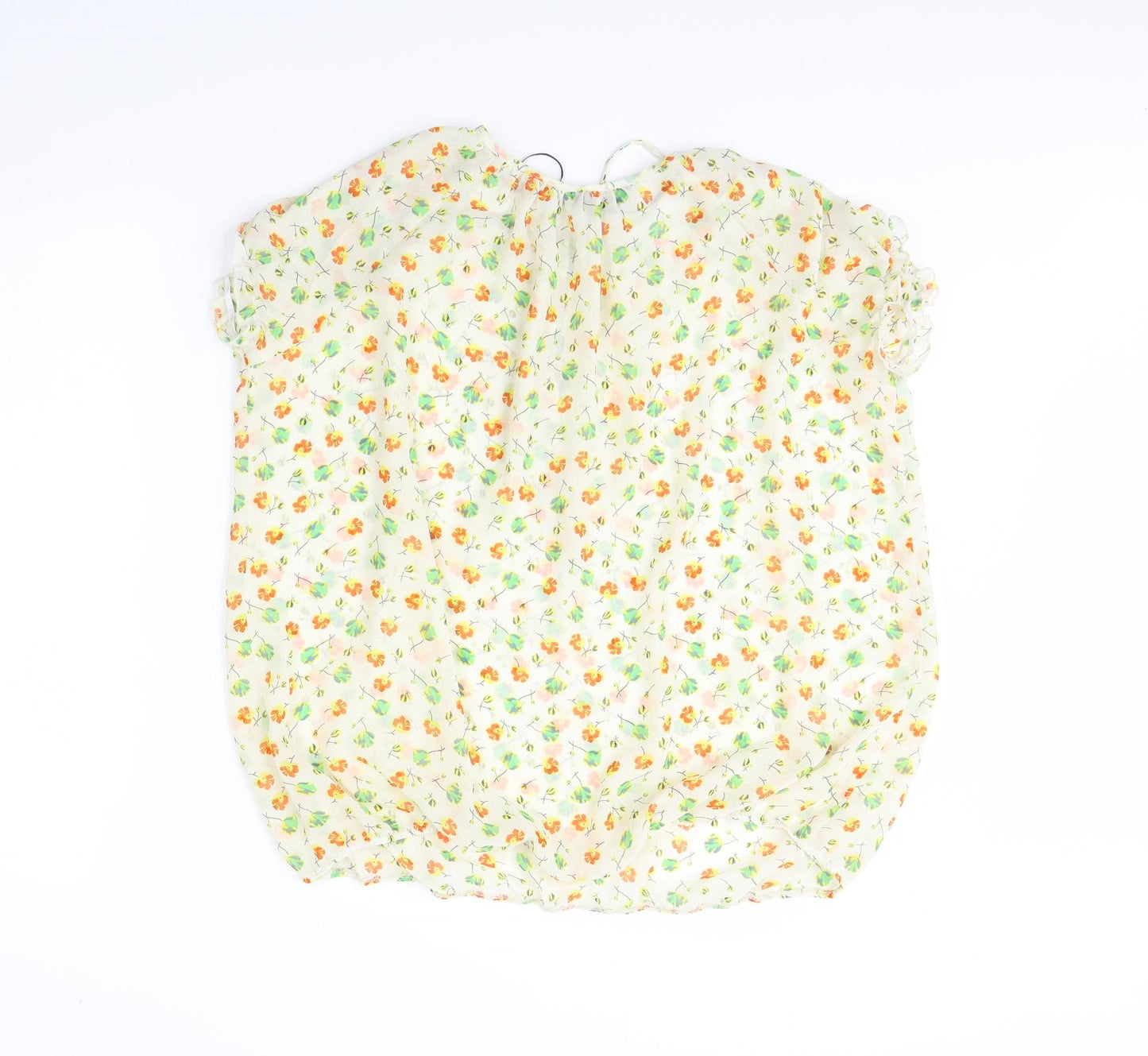 Marina Kaneva Womens Yellow Floral  Basic Blouse Size 20