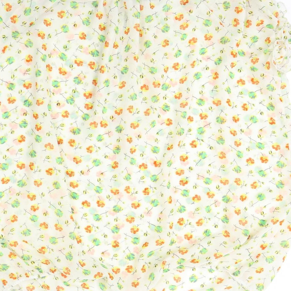 Marina Kaneva Womens Yellow Floral  Basic Blouse Size 20