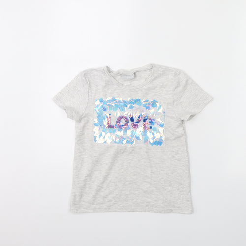 I Love Girls Wear Girls Grey   Basic T-Shirt Size 7 Years