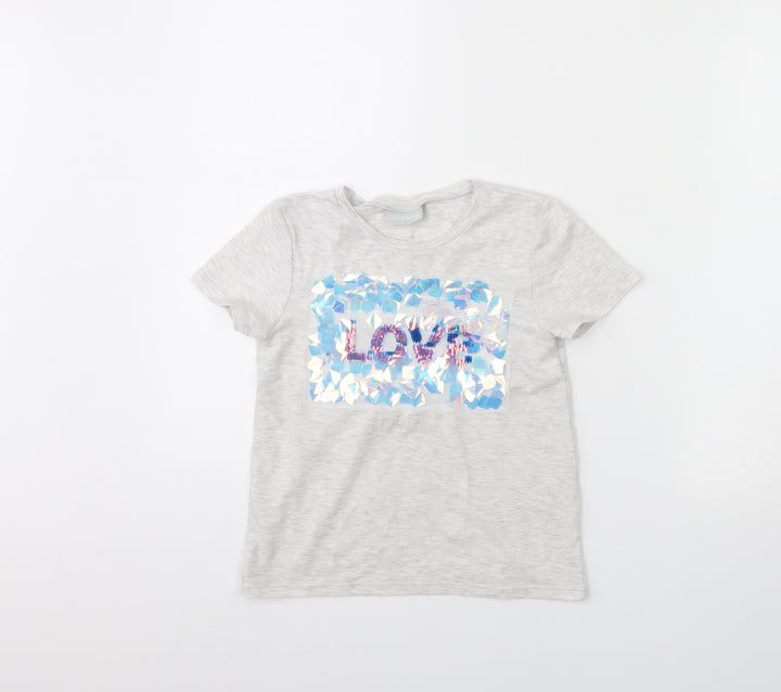 I Love Girls Wear Girls Grey   Basic T-Shirt Size 7 Years