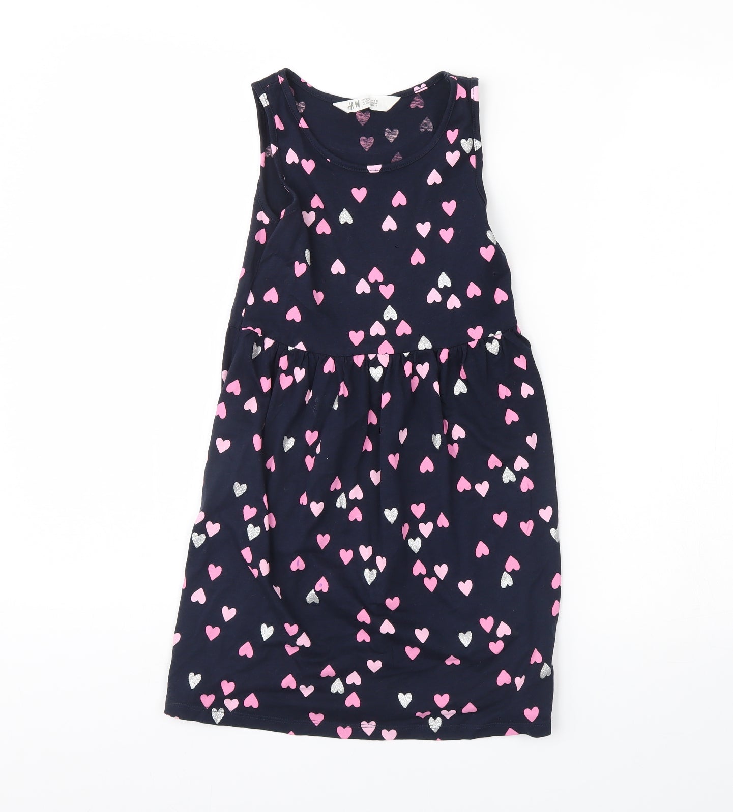 H&M Girls Blue Polka Dot  Fit & Flare  Size 6 Years
