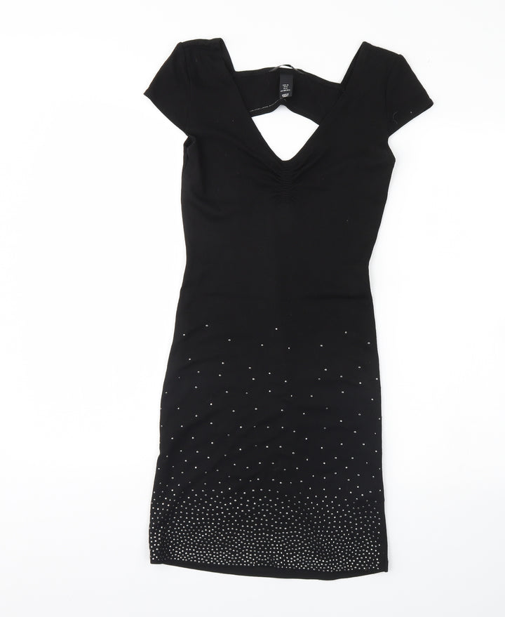 H&M Womens Black   Bodycon  Size 10