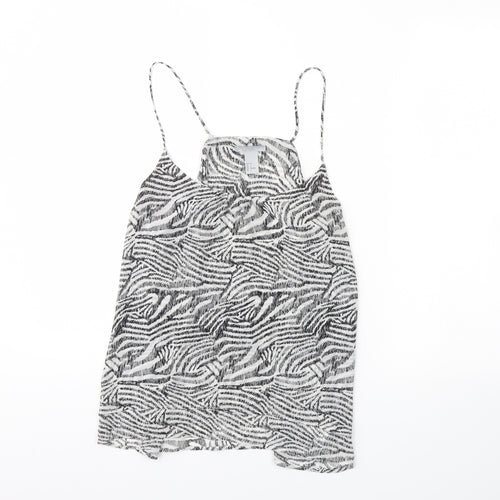 H&M Womens Black Animal Print  Basic Tank Size 8