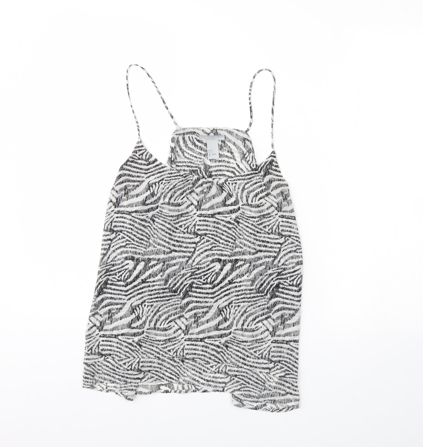 H&M Womens Black Animal Print  Basic Tank Size 8