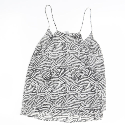 H&M Womens Black Animal Print  Basic Tank Size 8