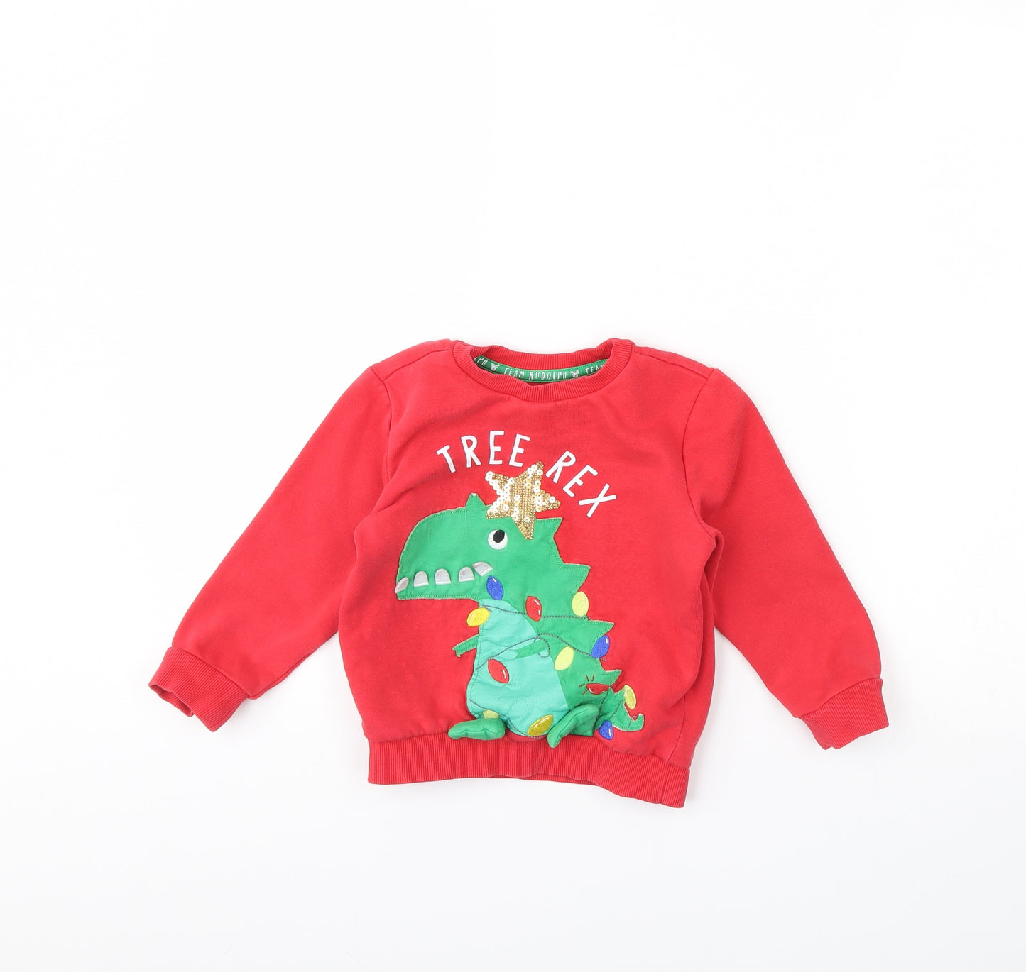 F&F Boys Red   Pullover Jumper Size 3 Years  - Christmas jumper