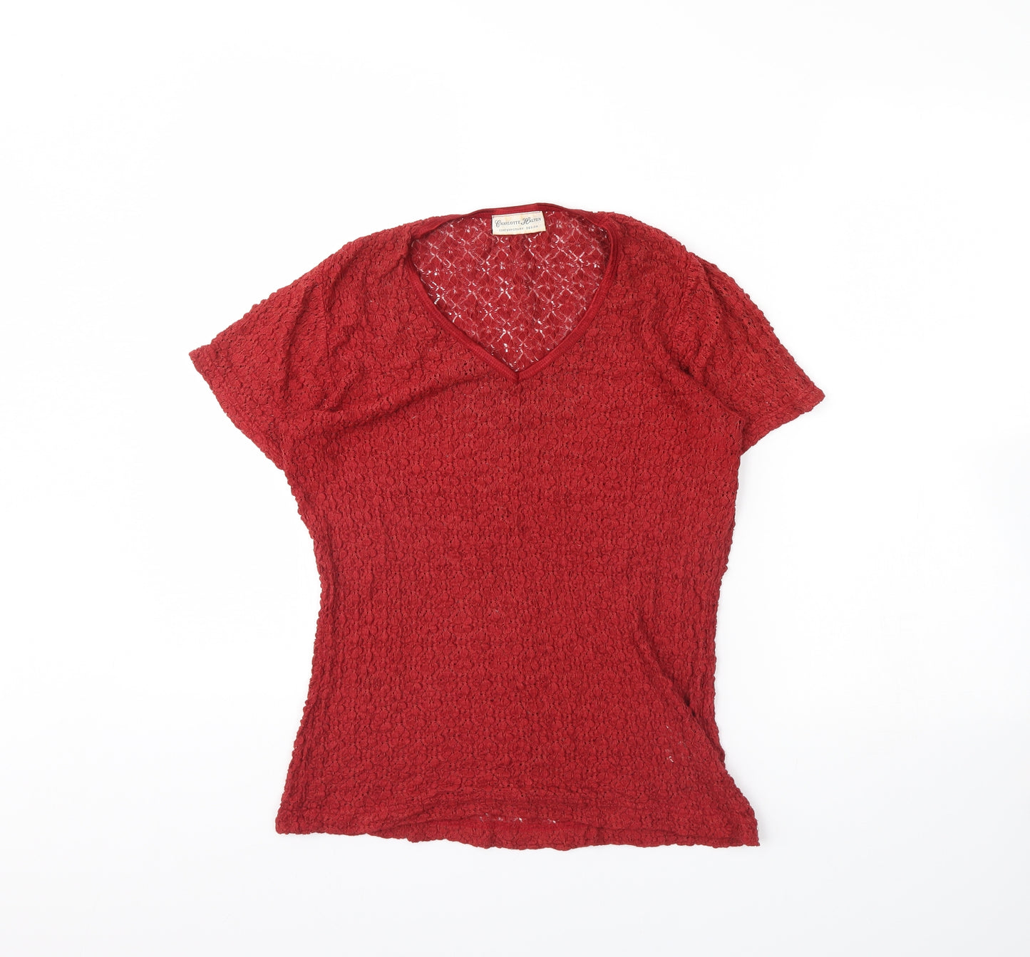 Charlotte Halton Womens Red   Basic Blouse Size M