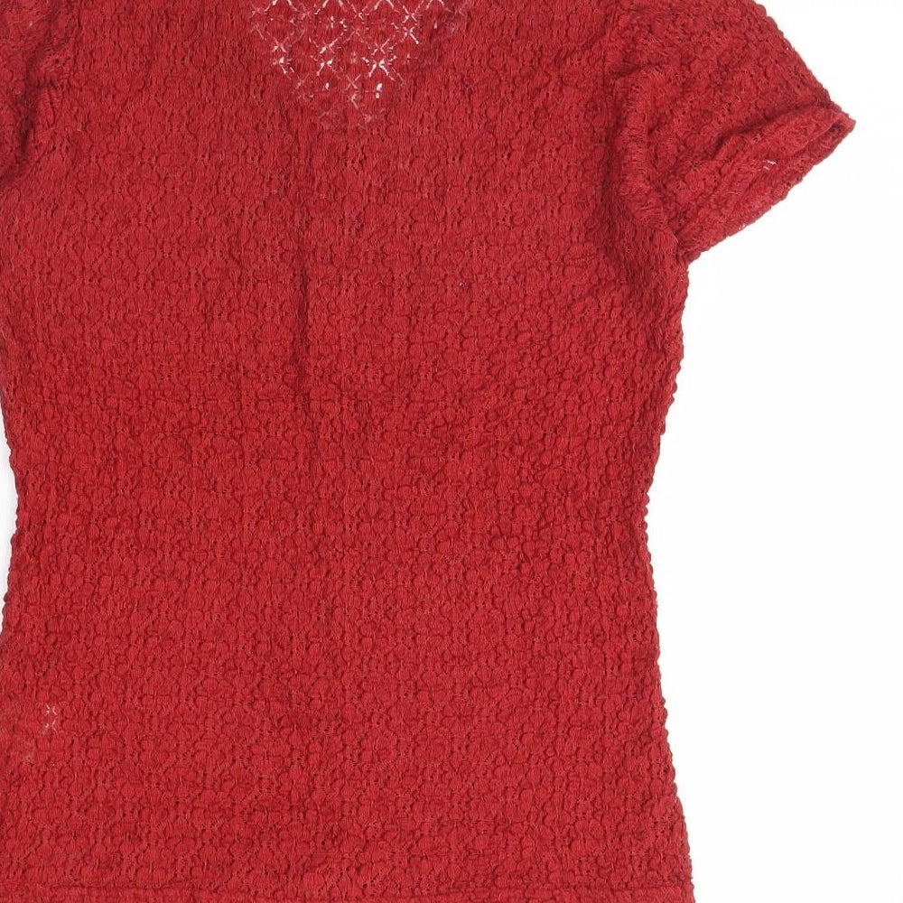 Charlotte Halton Womens Red   Basic Blouse Size M