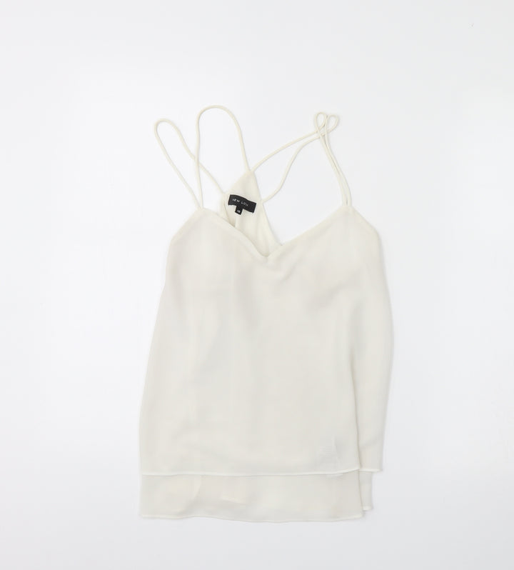 New Look Womens White Basic Tank Size 10