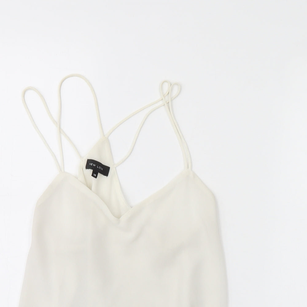 New Look Womens White   Basic Tank Size 10