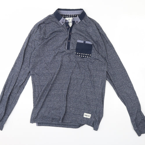 Nanny State Mens Blue   Henley Jumper Size M