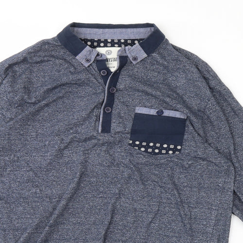 Nanny State Mens Blue   Henley Jumper Size M