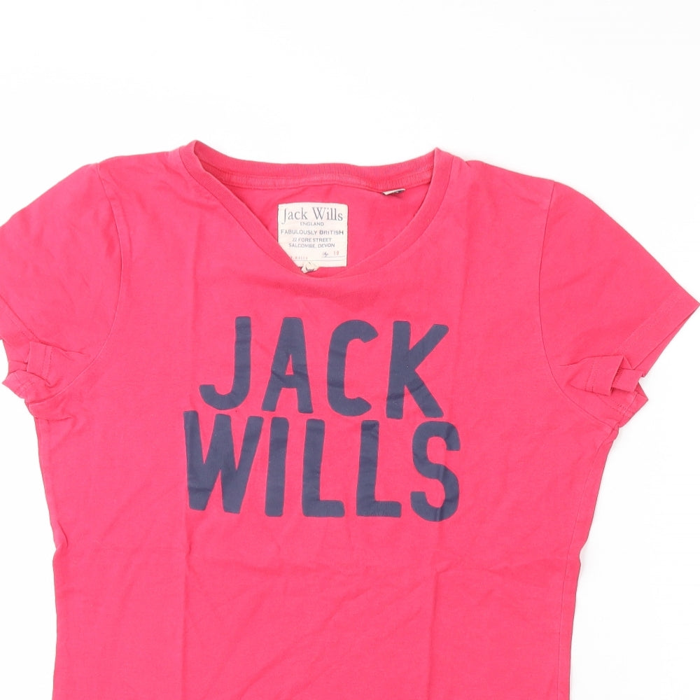 Jack Wills Womens Pink   Basic T-Shirt Size 10