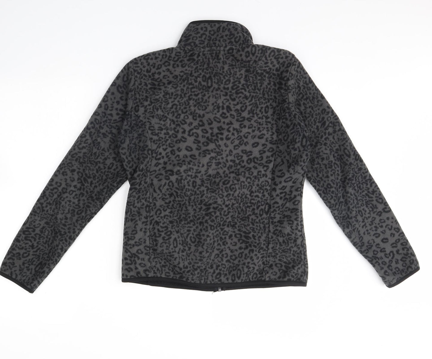 Barrage Womens Black Animal Print Fleece Jacket  Size S