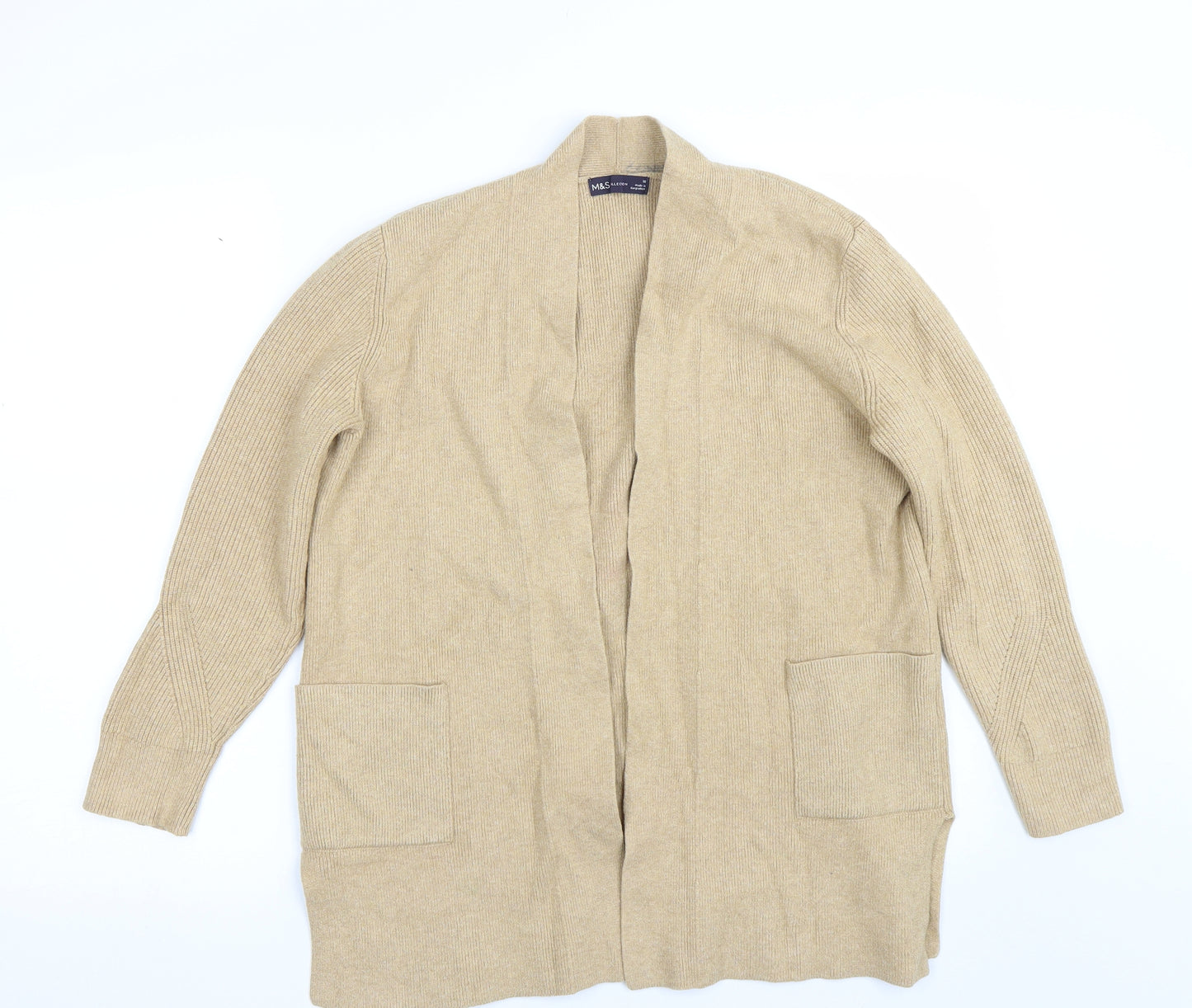M&S Womens Beige   Cardigan Jumper Size 18