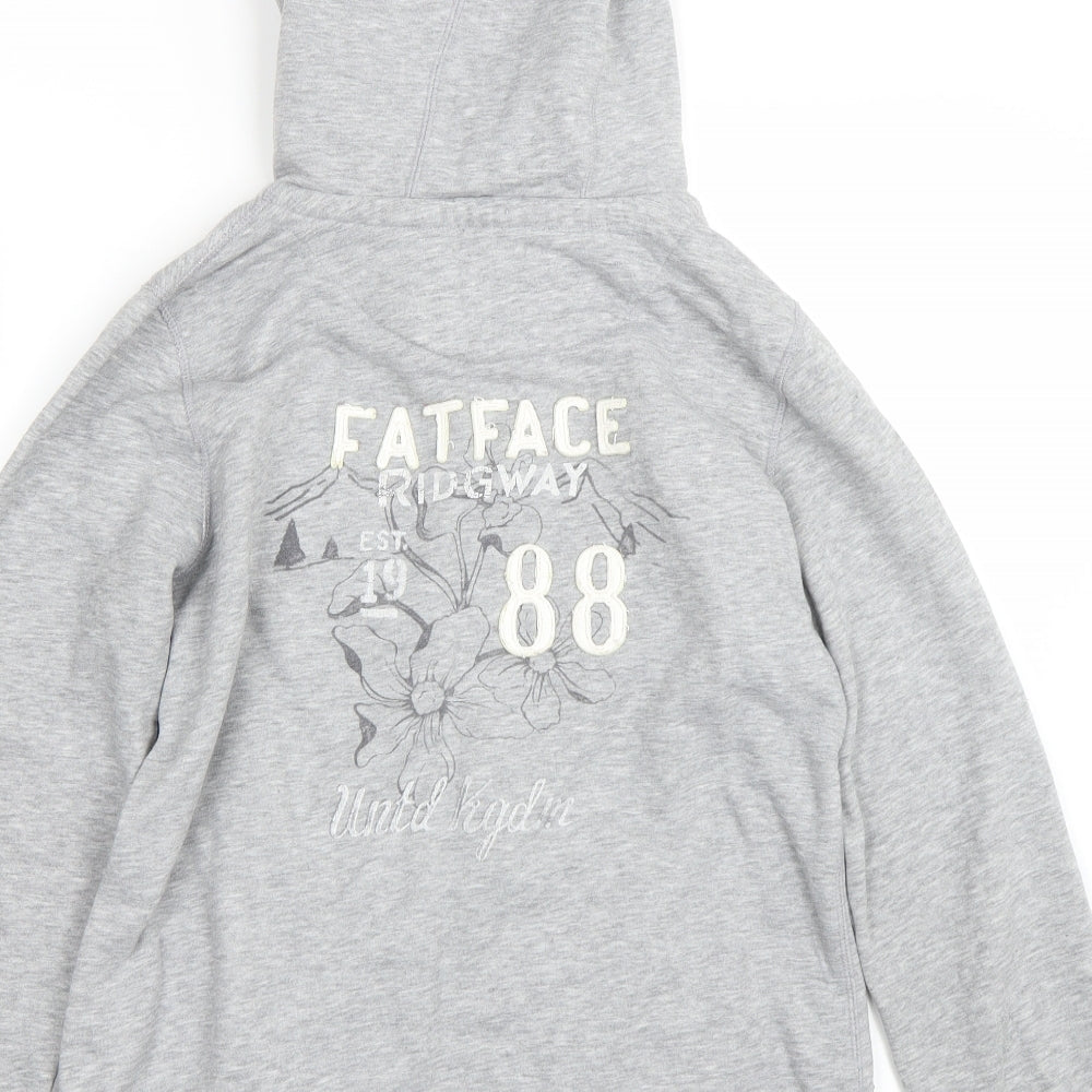 Fat Face Womens Grey   Full Zip Hoodie Size 14