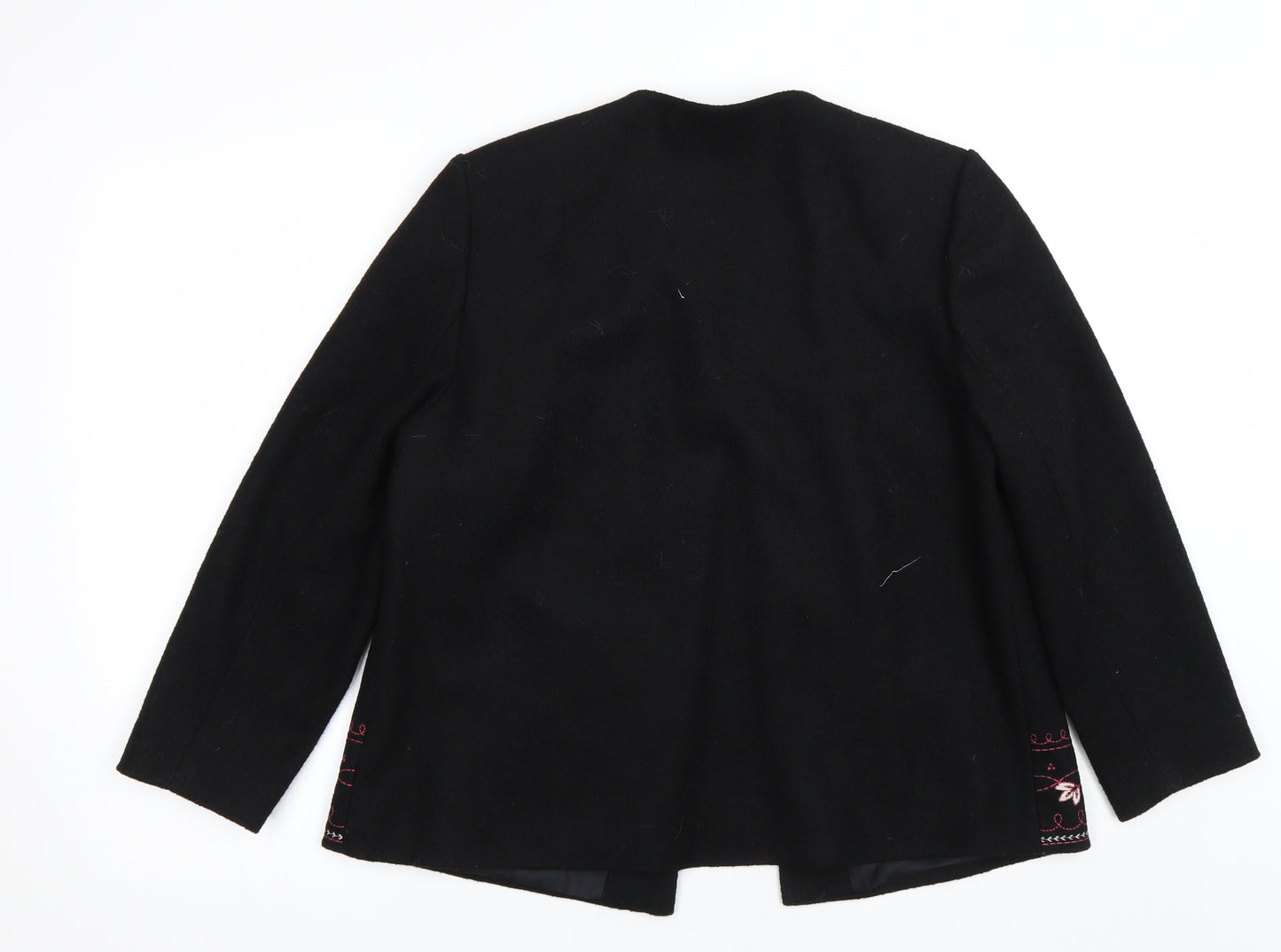 Eastex Womens Black Floral  Jacket Coat Size 16