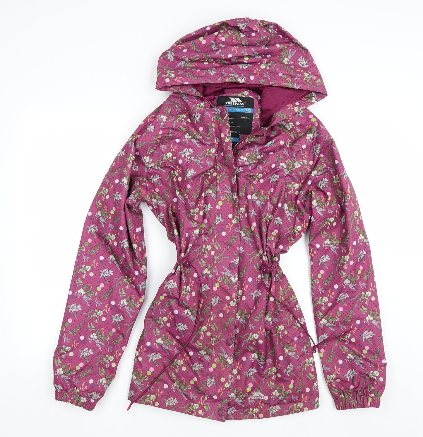 Trespass Womens Purple Floral  Rain Coat Coat Size 12